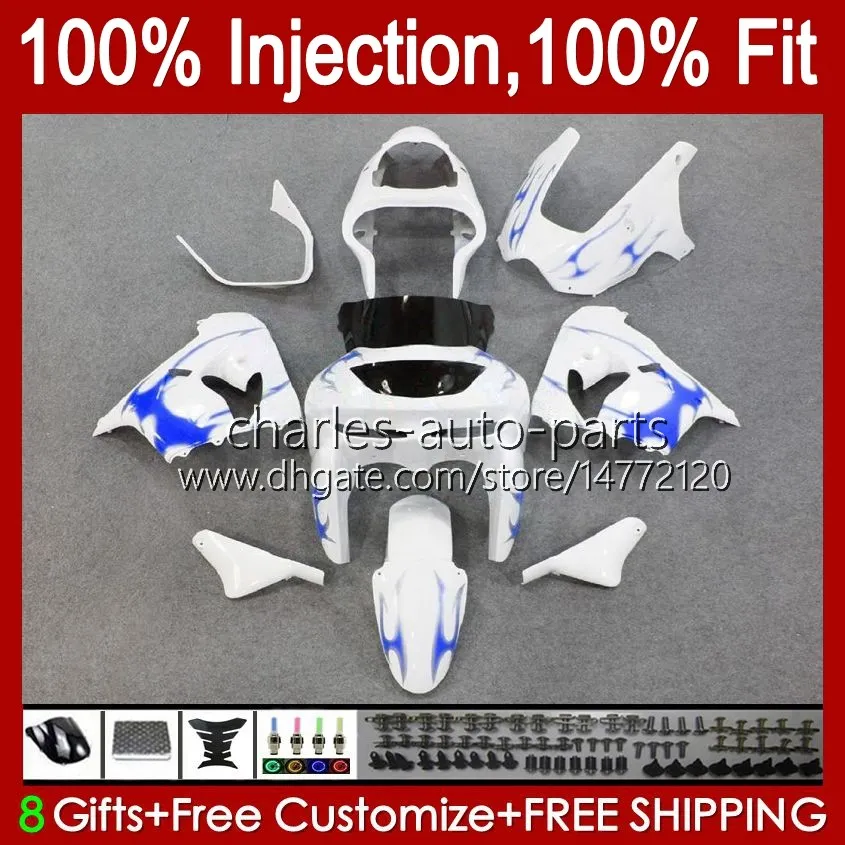 Injection mold Fairings For KAWASAKI NINJA ZX9 R ZX 9R 9 R 900 CC 98-99 Bodywork Kit 17No.5 ZX900 ZX9R 98 99 00 01 ZX-900 900CC ZX-9R 1998 1999 2000 2001 OEM Body white glossy