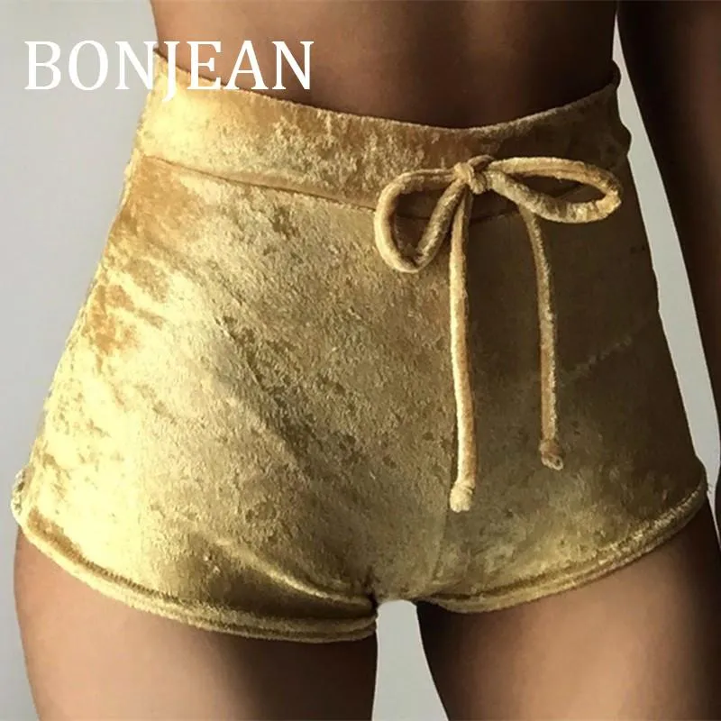 Sommer Bottom Kordelzug Kurze Hosen Für Frauen Mittlere Taille Casual Flanell Shorts Damen Lose Gelb BJ1313 Frauen