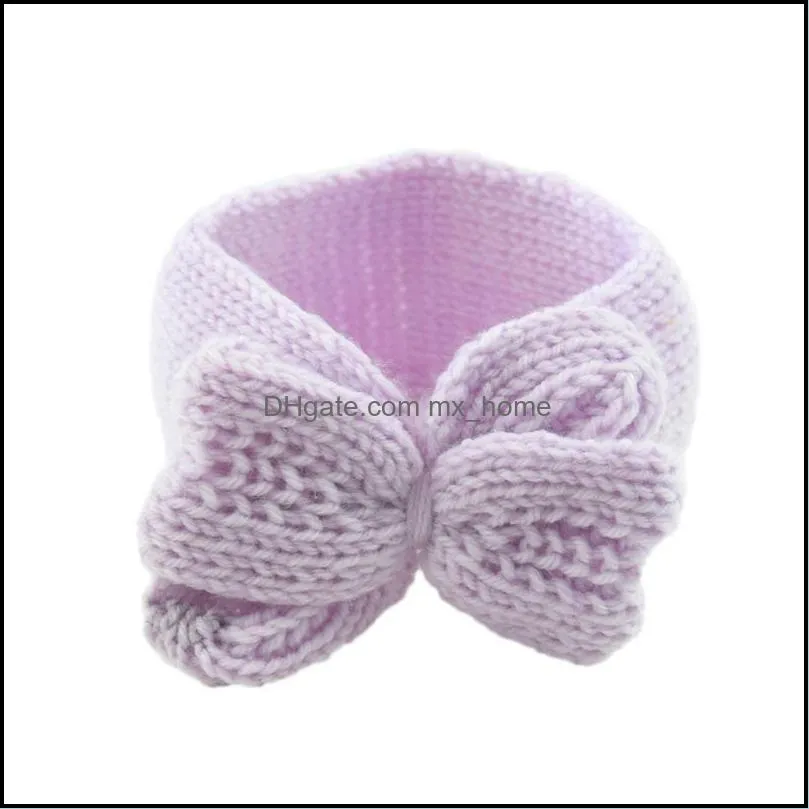 Cute Children`s Knitted Warm Big Bow Wool Headband Ear Protection Headgear Baby Hair Accessories