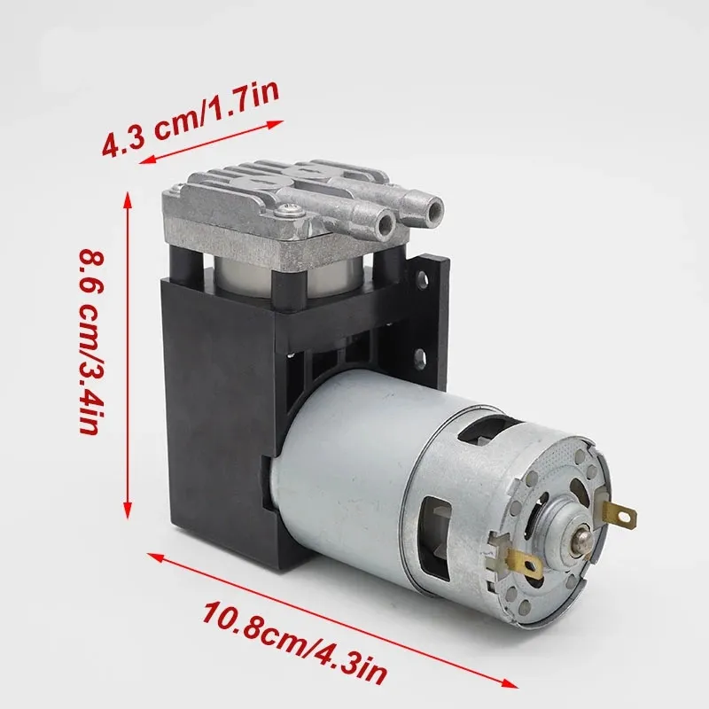 DC12V / 24 V mini pompa dell'aria Oilless 6 bar 38 l / min Head Brush Motor Piccola pompa di gas PUMONG