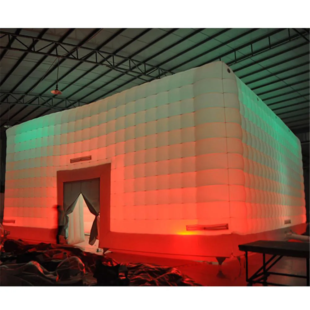 Advertising promotion giant Inflatable party Cube tent, holiday Led cubic tent with change light for rental and sale