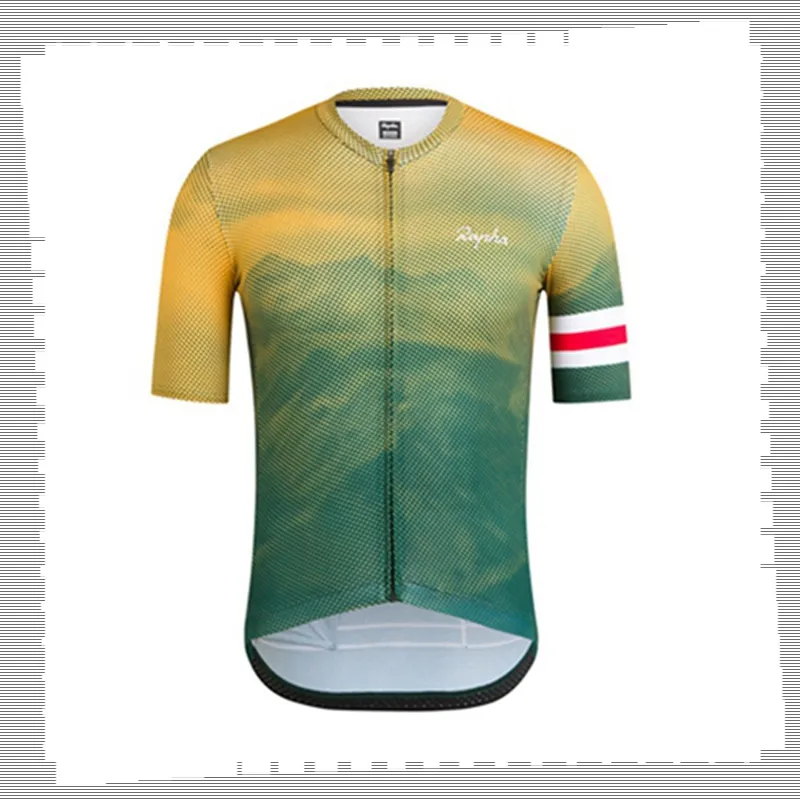 Pro Team Rapha Cykling Jersey Mens Sommar Snabb Torka Sport Uniform Mountain Bike T Shirts Väg Cykel Toppar Racing Kläder Utomhus Sportkläder Y21041327