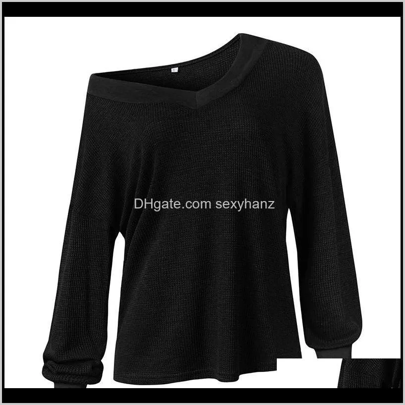 autumn winter sexy off shoulder sweater women long lantern sleeve pullovers knitted ladies casual v neck streetwear tops1