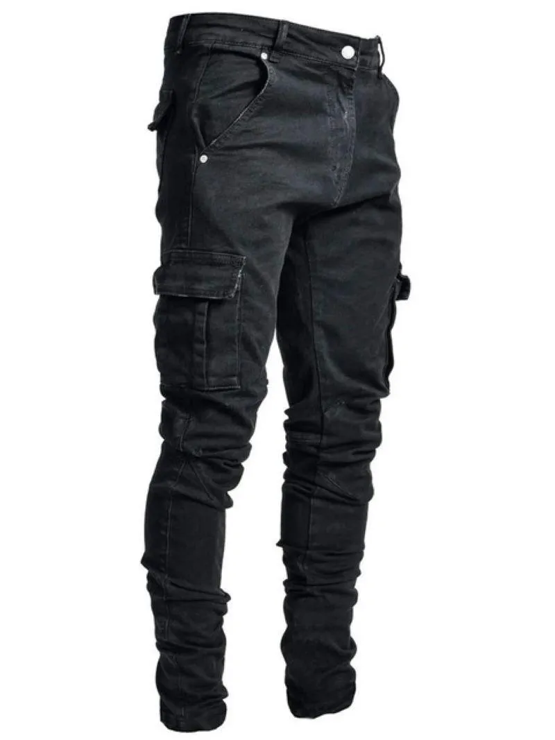 Jean marque pour hommes pantalon en Denim de coton maigre mode classique noir concepteur poche latérale été Pants230W