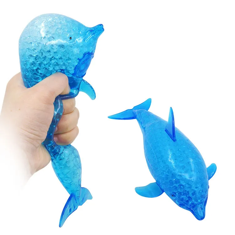 Squishy Delphin Hai Fidget Spielzeug Wasserperlen Squish Ball Anti Stress Entlüftungsbälle Lustige Quetschspielzeuge Stressabbau Dekompressionsspielzeug Angstlöser