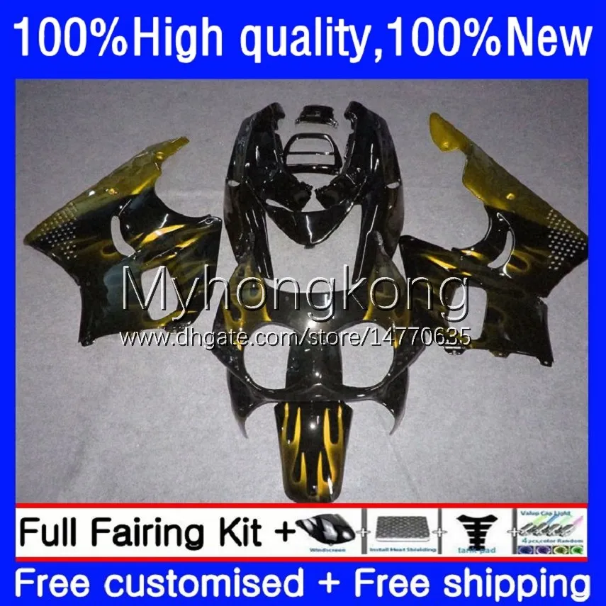 Carrosserie voor Honda CBR 893 900 CC 893RR 900rr Golden Flames 1989 1990 1991 1992 1993 Body 36NO.144 CBR893RR CBR900RR 89-93 CBR893 CBR900 RR 89 90 91 92 93 OEM Fairing Kit