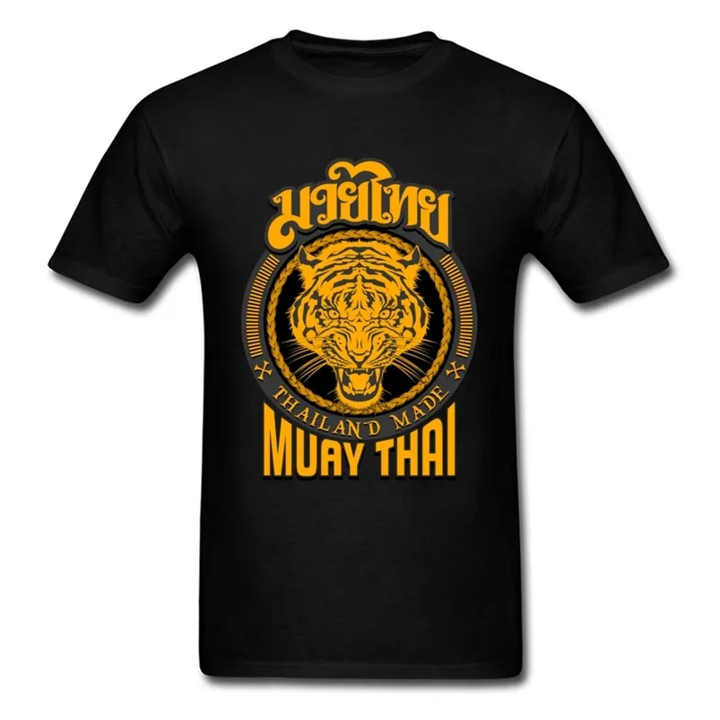 Hipster T-shirt Mens Worstelen Grappige Traktor Muay Thai Tiger Thailand Tshirt Beast Wildlife Animal Print T-shirt 210706