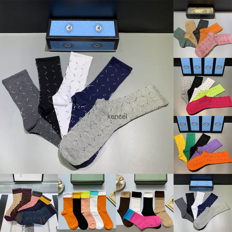 2021 дизайнеры мужские женские носки пять брендов люкс спортивные зимние сетки письма напечатаны носок хлопок мужчина женщин для подарка