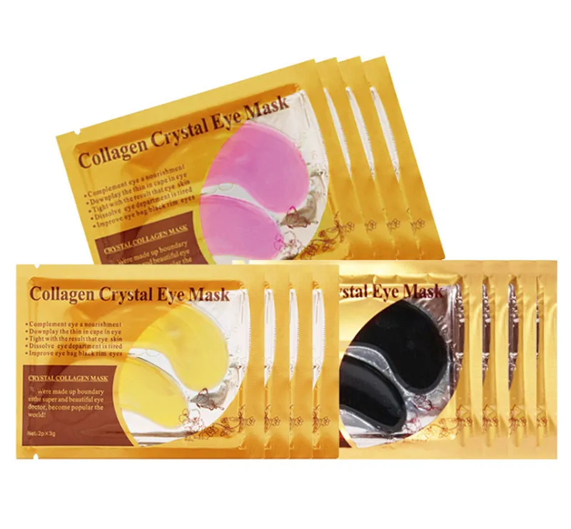 EPACKet negro cristal colágeno oro polvo ojo máscara facial hidratante antienvejecimiento