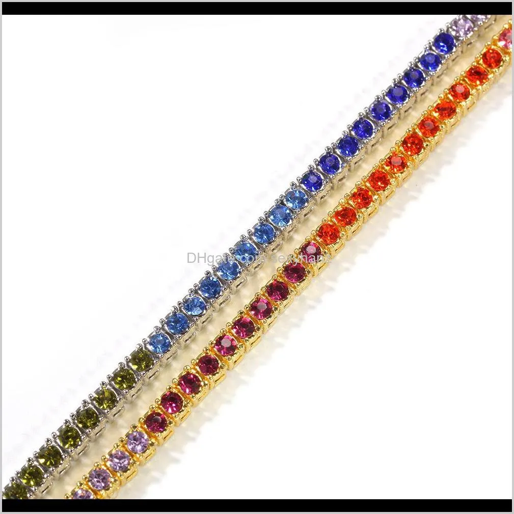 4mm alloy colour drill necklace hip hop necklace punk personal accessories iced out chain