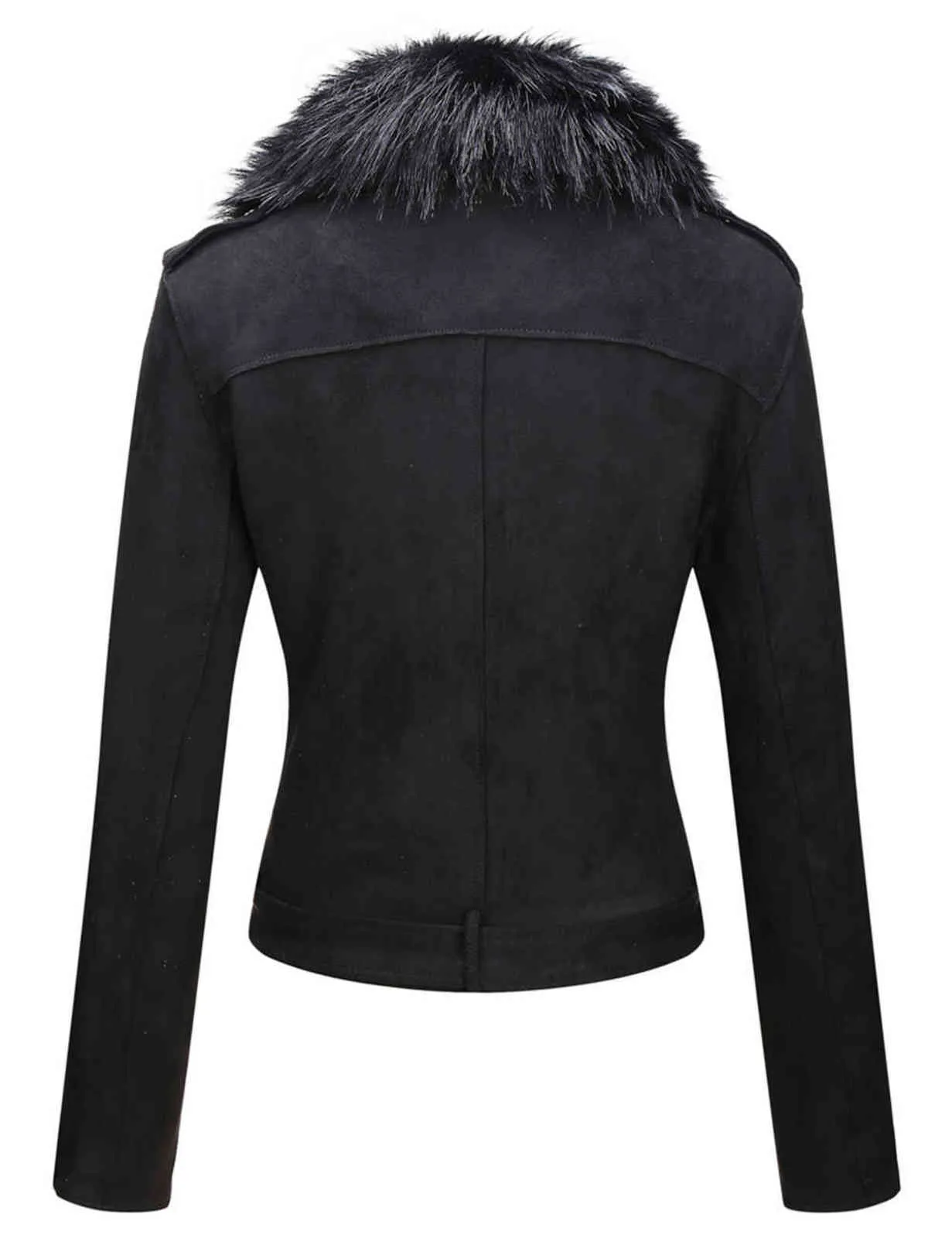 Geschallino Winter Womens Jacket Thick Warm Faux Suede Short Coat Detachable Faux Fur Collar Leather Jackets Outwear 211110 From 120 71 DHgate