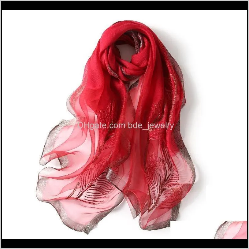 embroidered women shawls head wraps lady travel high quality winter neck scarves gift