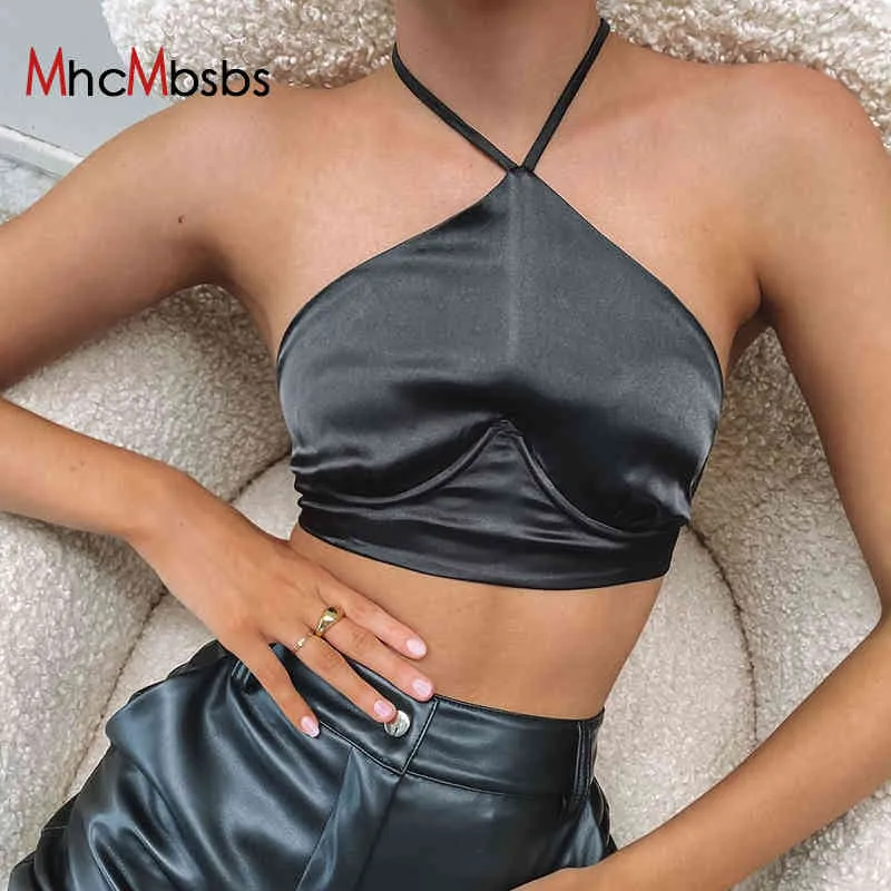 Women Sexy Black Corset Top Wrap Sleeveless Tank Tube Tops Summer Clothes for Girls Camis Halter Goth Clothing 210517