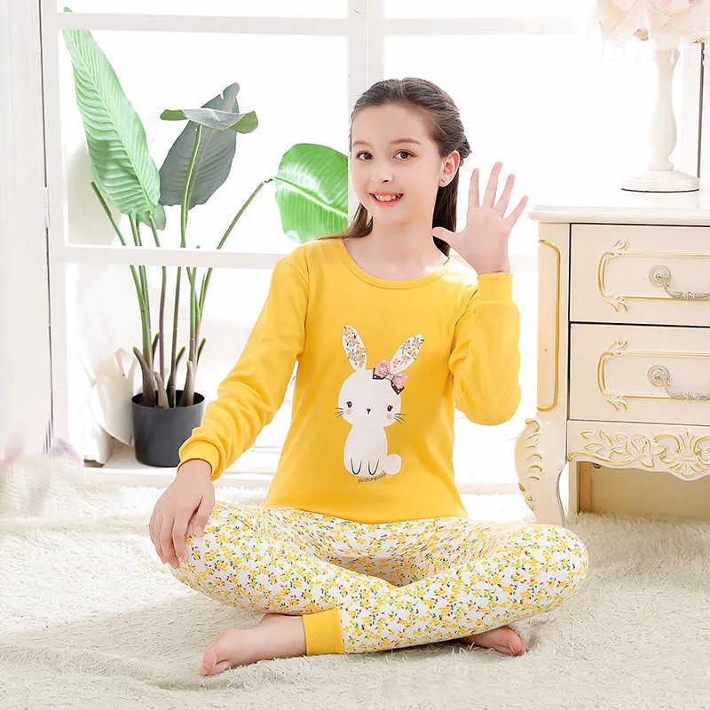 Autumn Cotton Pyjamas Set For Girls Boys Sleepwear With Long