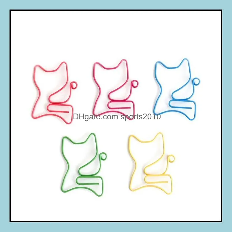 Bulk package 200 pcs Cat Shape Metal Bookmark Clip Memo Clip Paper Clip Bookmark DIY Novelty Office Learn Stationery LX2401