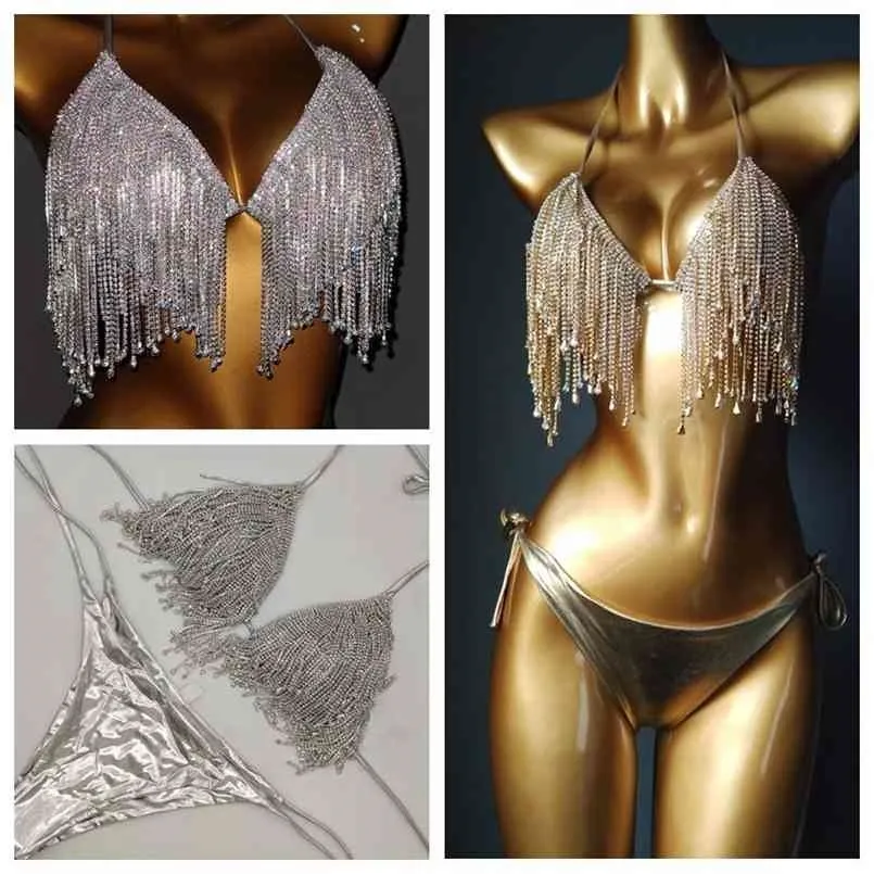 Est Crystal Bikini Diamant Badmode Biquini Beachwear Zwempak Swimsuits 210630