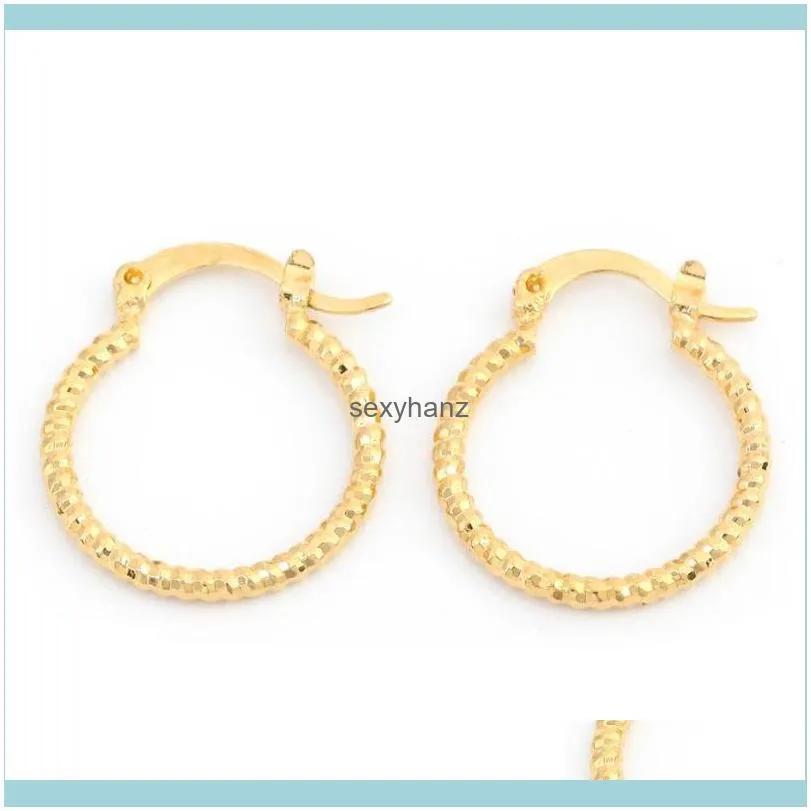 Hoop Earrings Trendy Gold Color Fashion Simple Hoop Earrings Women Jewelry