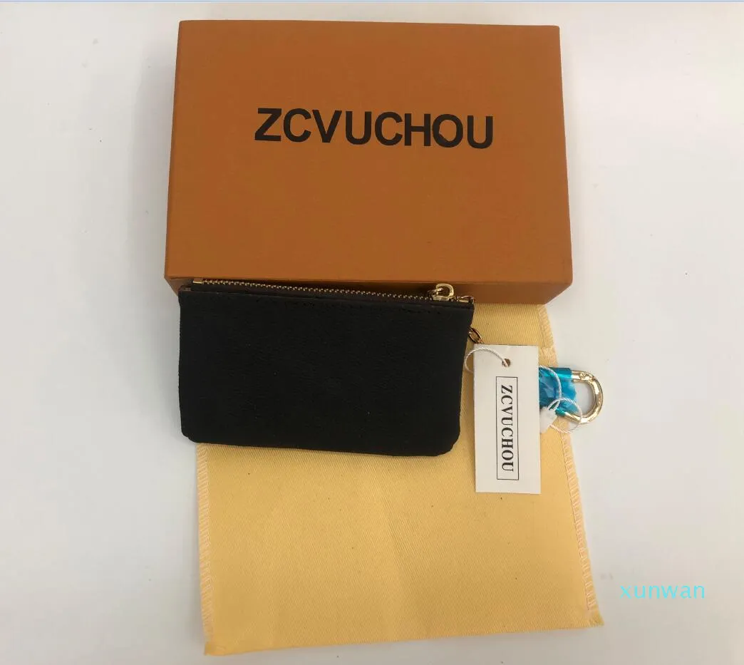 Speciale 4 kleuren Key Pouch Zip Portemonnee Munt Lederen Portefeuilles Dames Portemonnee 62650 met Box Dust Bag Certificate