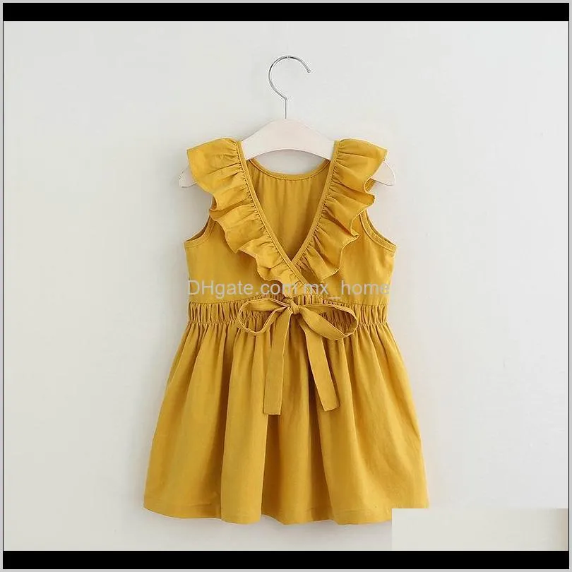new girls plaid skirt ruffled short sleeve sleeveless breathable 100% cotton fabric spring summer dresses 2-6t