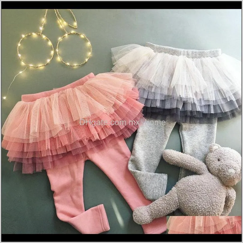 girls` pants skirt net yarn fake two-piece trousers skirts autumn and winter new treasures casual leggings children clothes 3-9 years