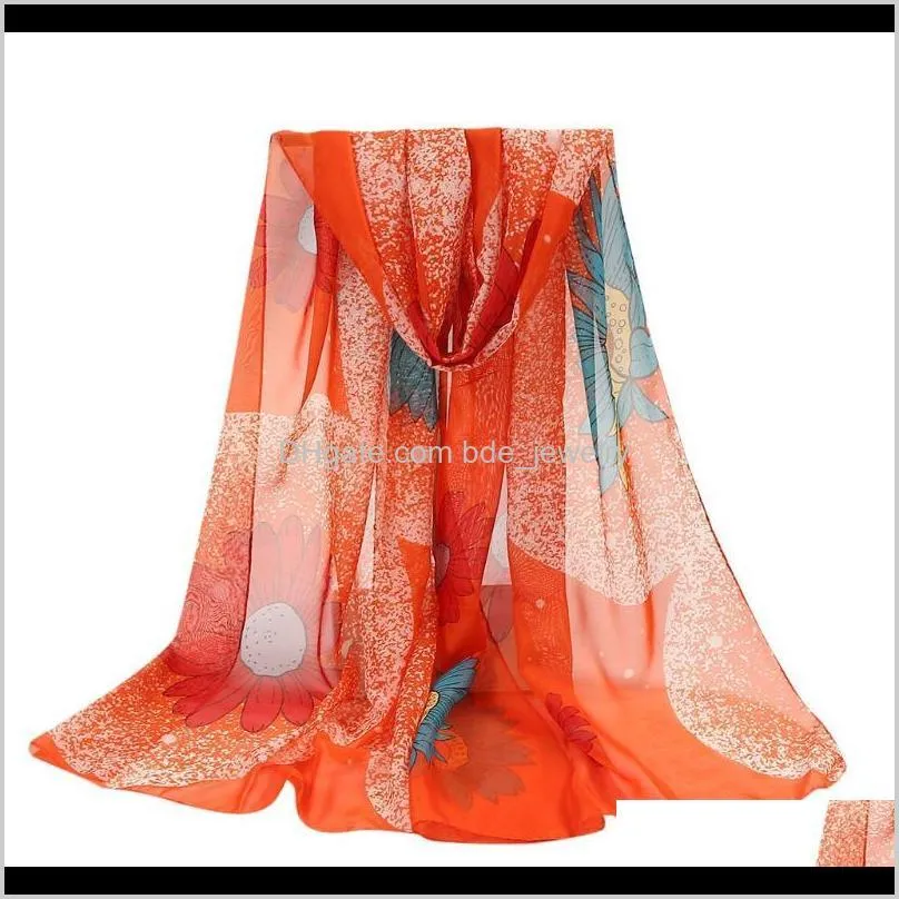 bufanda de mujer para el cuello women flower print long soft wrap scarf simulation silk shawl scarves luxury women scarf new&f14