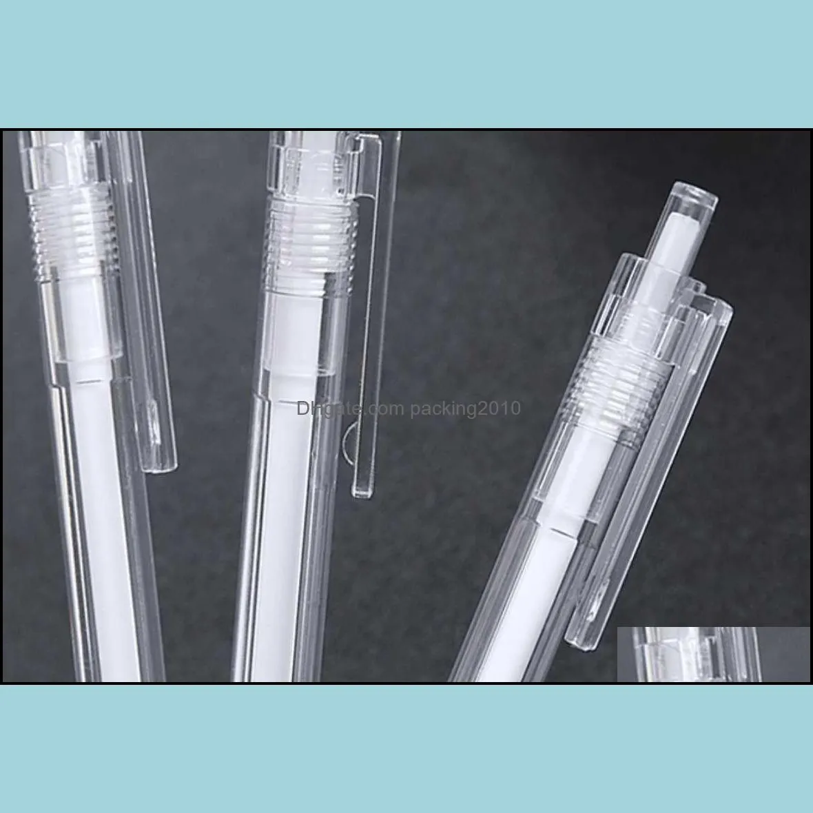 Transparent Gel Pen 0.5mm Black Refill Ballpoint Pen for Kids School Office Stationery Supplier Student Writing Tool Working