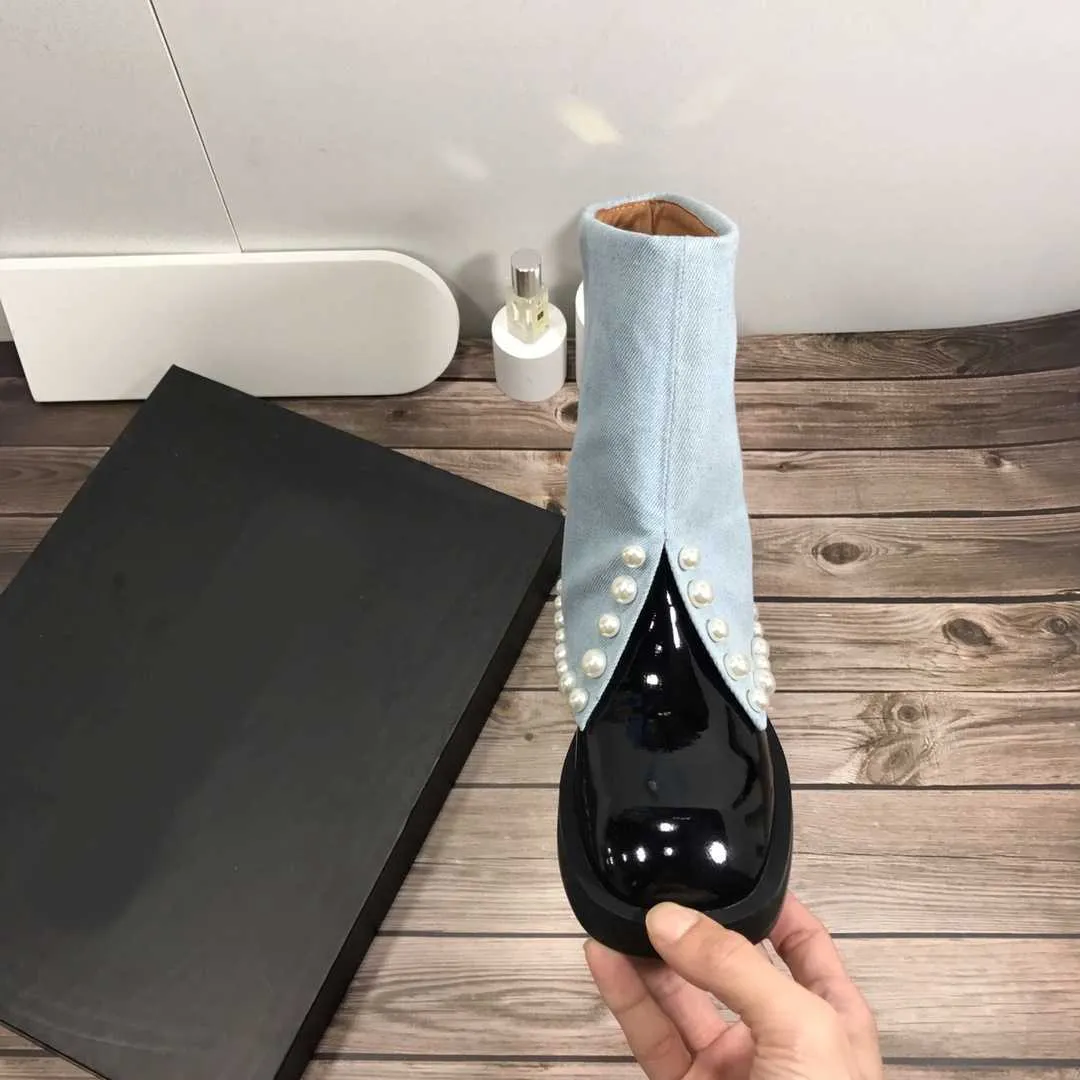 ネット通販 サイト デザイナー ナイトブーツレディーススクエアビーズトゥズボンブーツニッチ太いファッションショートブーツイギリス風レトロカジュアル 売上激安 Agroconserg Achic Com Pe