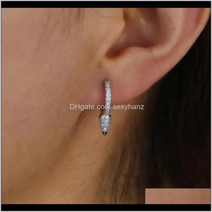 2020 new paved cz rivet spike round small mini delicate hoop huggie earrings minimal multi piercing girls women fashion jewelry