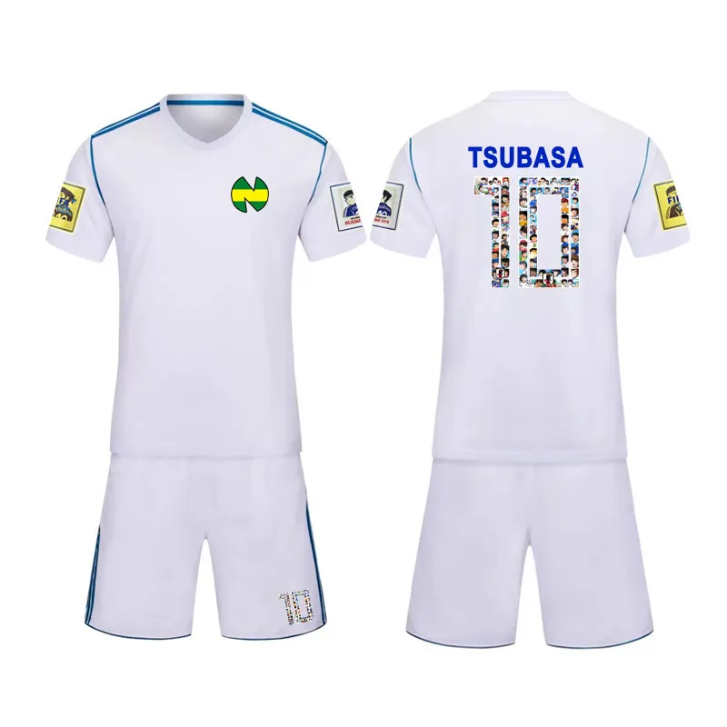 Bambino uomini Giappone Costume Cosplay, Camisetas Maillot de Foot Capitano Tsubasa Ozora OM Francia Soccer Jerseys Patch Calcio Calcio Kit Oliver Atom