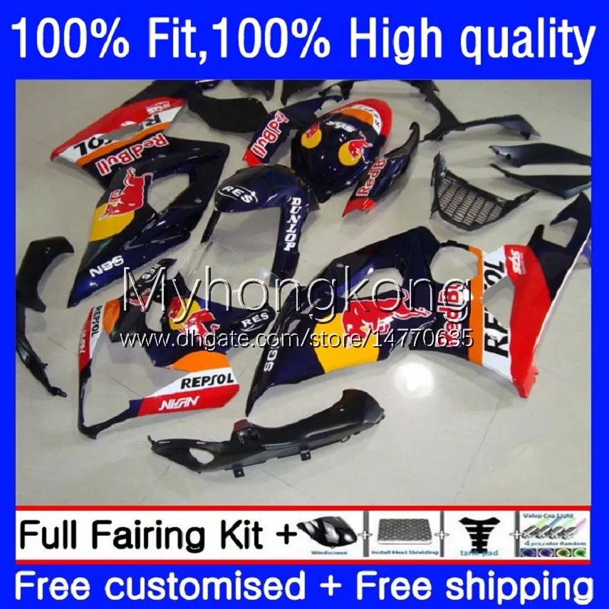 スズキK5 GSX-R1000 1000CC 2005 2006 Moto Body 26NO.78 GSXR 1000 05 06 100％フィット黄色赤OEMフェアリング