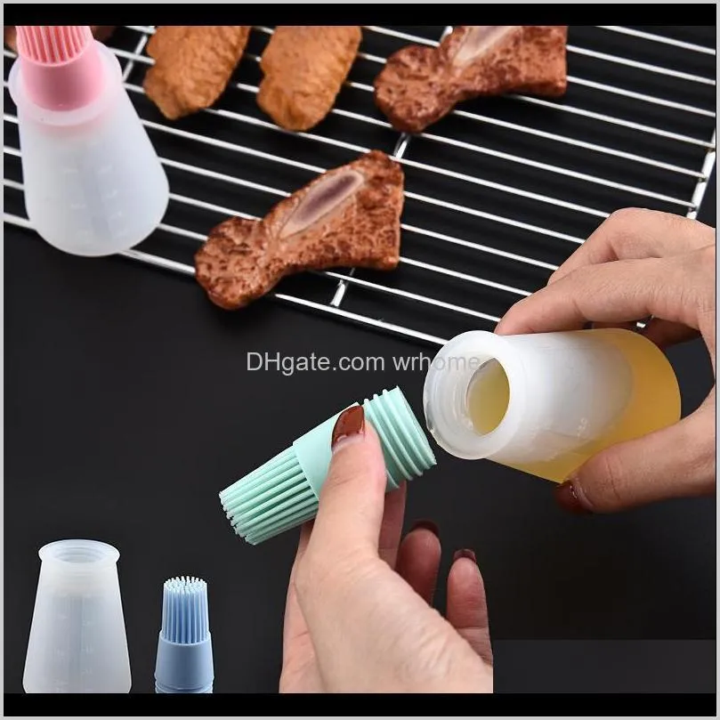 Pcs Portable Silicone Oil Bottle With Brush Grill Brushes Liquid Pastry Kitchen Baking BBQ Tool Tools For & Accessories