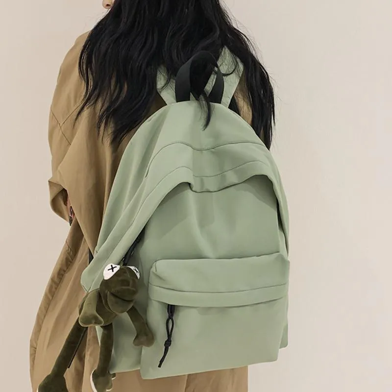Mochila feminina pequena nylon mulheres mochilas de escola para adolescente meninas sólidas cor schoolbag os sacos de viagem designer crianças saco de livro
