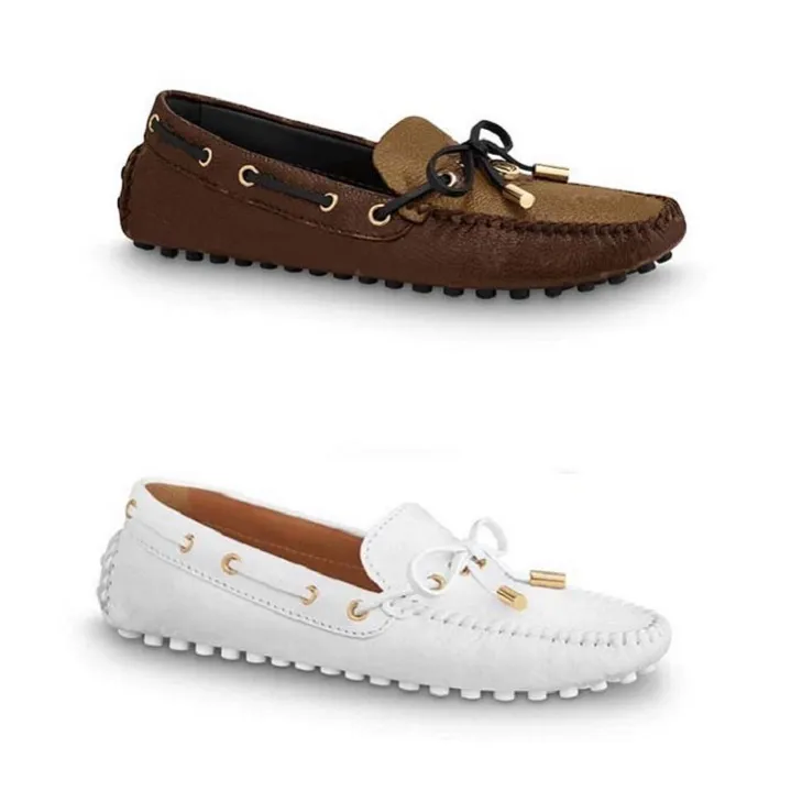 Classics Mocassins Femmes Robe Chaussures Chaussures Plat Baskets Toile et Loca Ligne v ritable Locafeur en peau d agneau Deux Ton Ton Toi Casquette