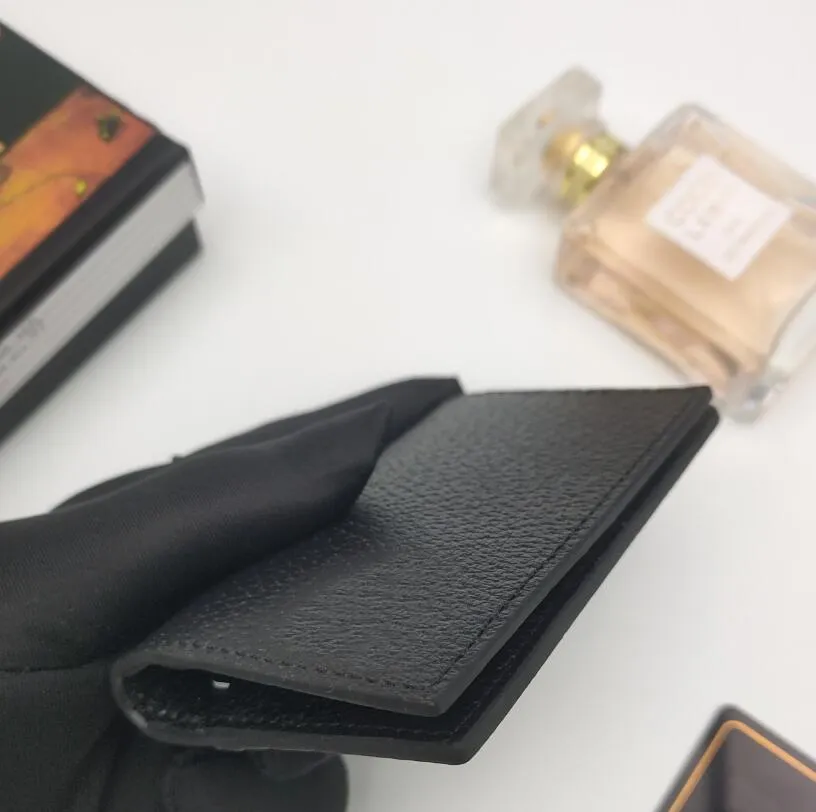 Toute la mode noir pli porte-cartes femme petit portefeuille hommes Designer couleur pure Pebble cuir luxe avec box226B