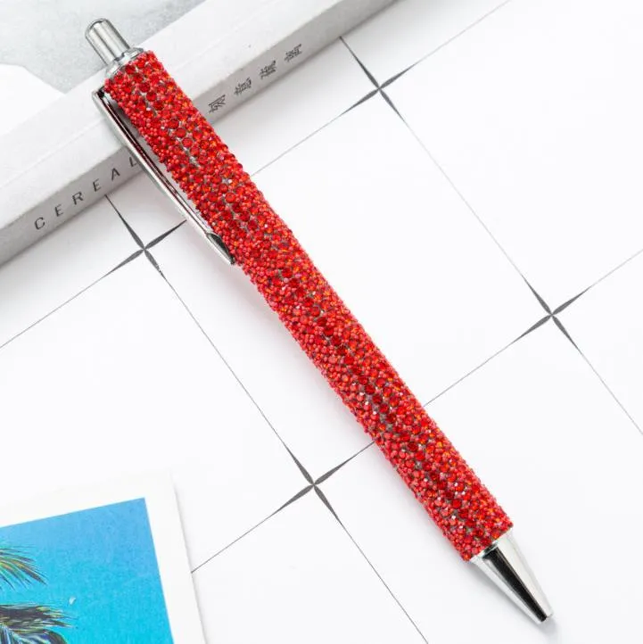 Rhinestone Bling Metal Ballpoint Pens Black Ink Medium Point 1mm Gift Pen for Christmas Wedding Birthday SN4857