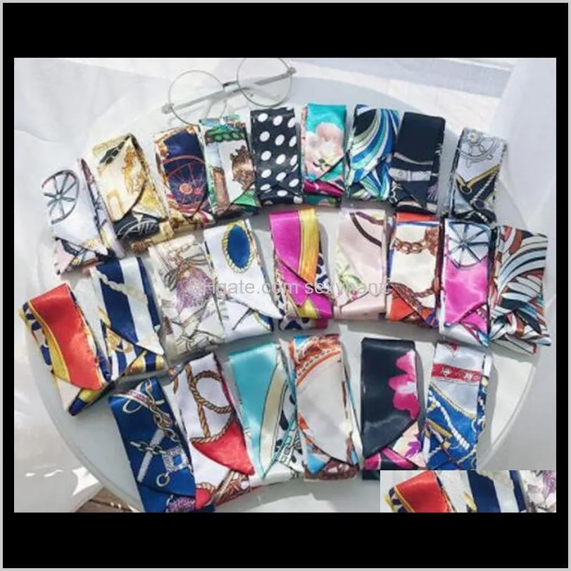 new multifunction small silk scarf for bag handle 12 colors fashion hair band ribbon women headscarf silk scarves wrap 