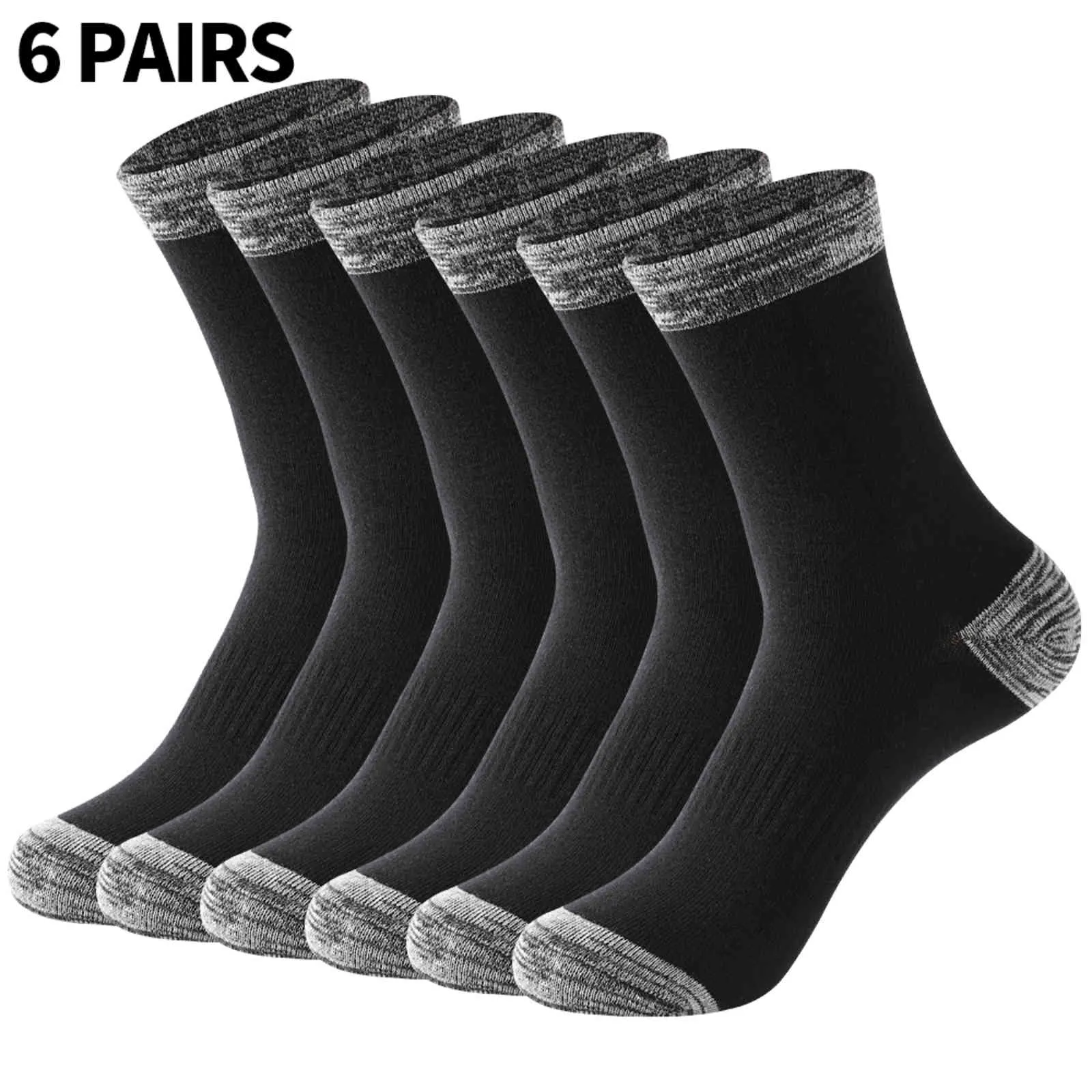 Männer 6 Paare Lot Hohe Qualität Casual Run Schwarz Sport Weiß Lange Männer Socken Plus Größe EU 38-48