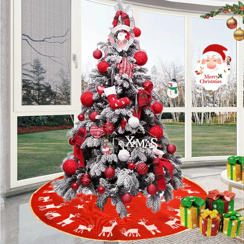 Impresión de alces árbol de Navidad decoración de falda árboles de Navidad delantal accesorios Festival escena regalo decoraciones Accesorios
