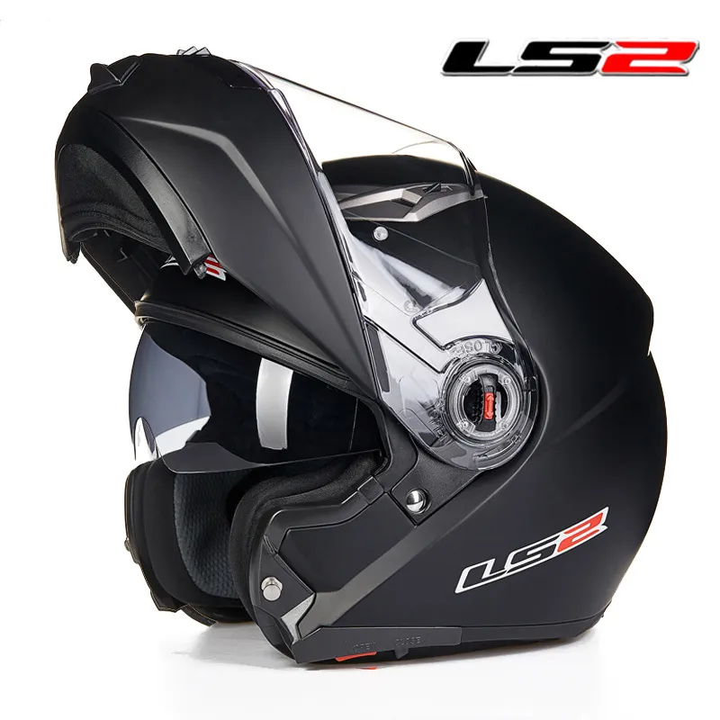 Original LS2 FF370 Modulär motorcykelhjälm Flip up Man Kask Capacete LS2 med Dual Visor Racing Casco Moto ECE Certification