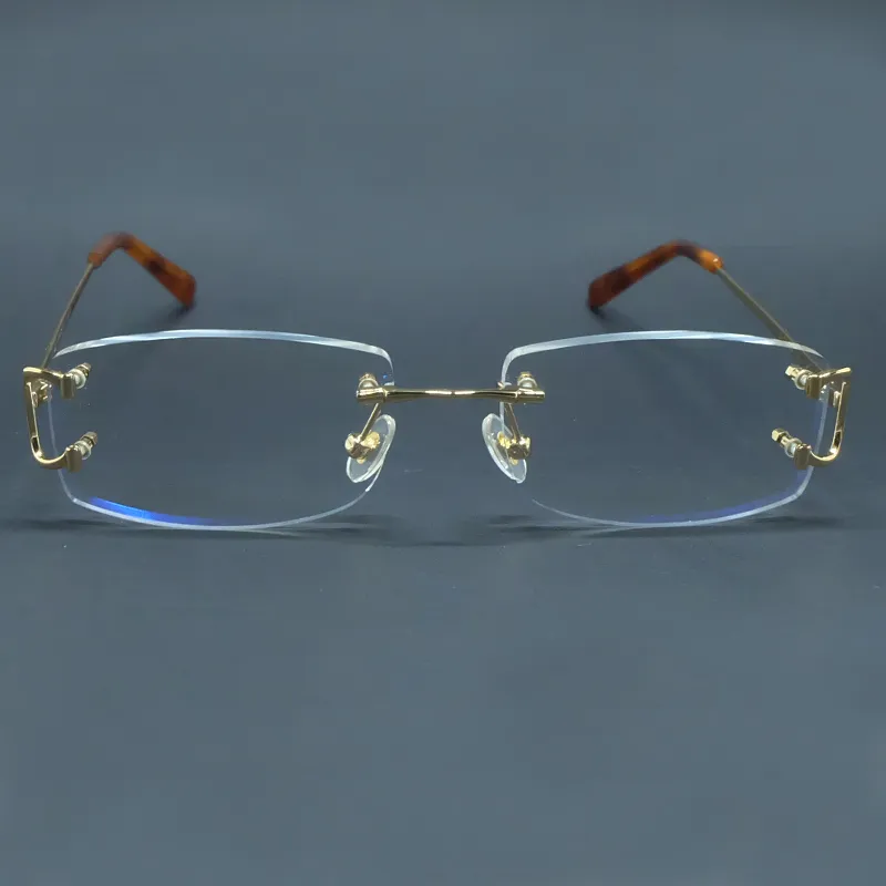 Солнцезащитные очки Clear Wire C Очки Маленькие квадратные очки без оправы Оправа для очков Винтажные очки Desinger Роскошные Carter Clear Оптическое заполнение по рецепту