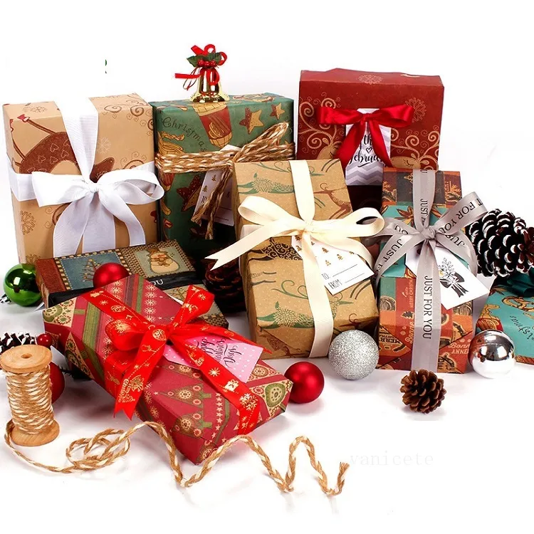9style 50 * 76см Рождественская упаковка бумаги крафт подарок подарок упаковывая бумага T2I52664