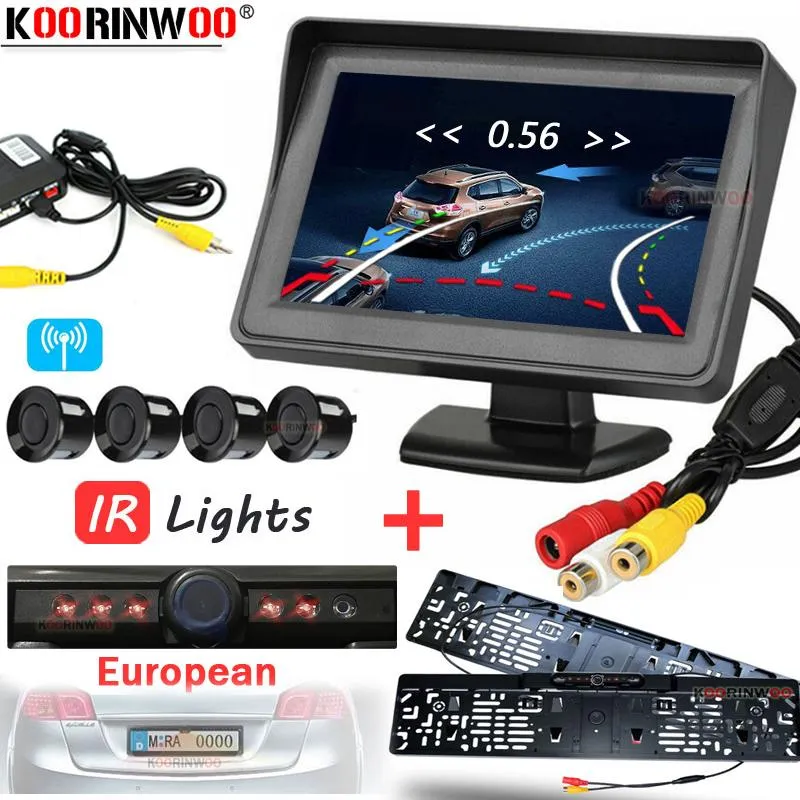 Câmeras traseiras do carro Sensores de estacionamento Koorinwoo Intelligent System Inteligente Licença Europeia Número da câmera IR Sensor de trajetória dinâmica