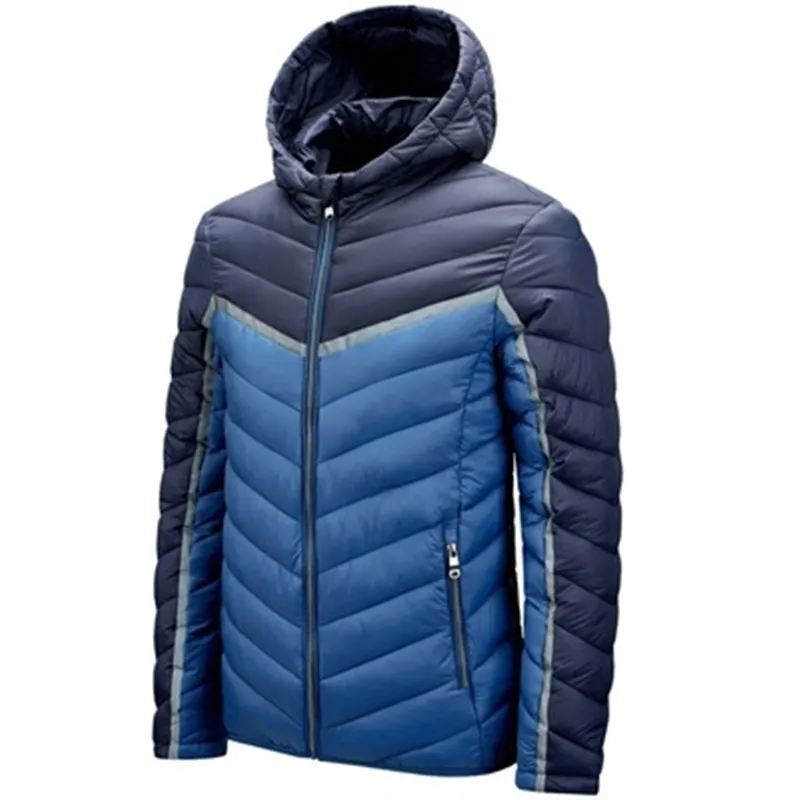 Człowiek Casual Łączenie Down Jacket Fashion Trend Pary Zipper Plus Size Płaszcze z kapturem Puffer Designer Winter Luxury Chleb Ciepłe kurtki Puff