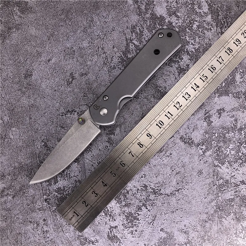Chris Reeve mini Sebenza 21 Kostnadseffektiv version fickvikbar kniv 7Cr13Mov Stonewashed Blade Stålhandtag Camping Outdoor EDC-verktyg