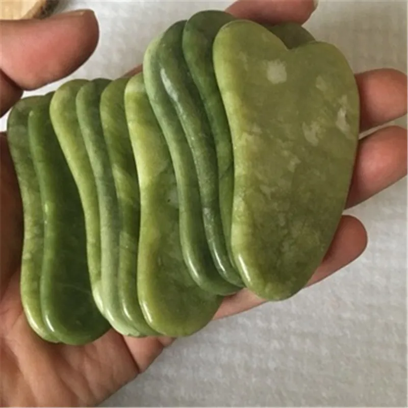 Gua Sha Scraping Massage Face Green Rose Quartz Natural Jade Stone Board التدليك