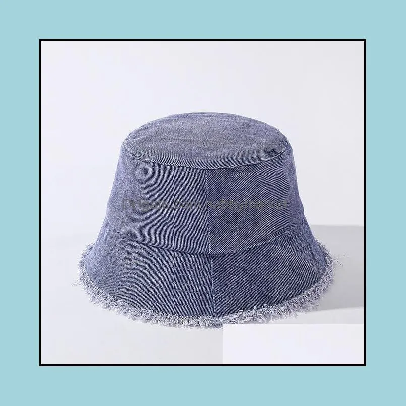 Korea Harajuku Style Fisherman Hat Vintage Washed Denim Bucket Hat Female Spring Summer New Casual Tide Wild Sun Hat