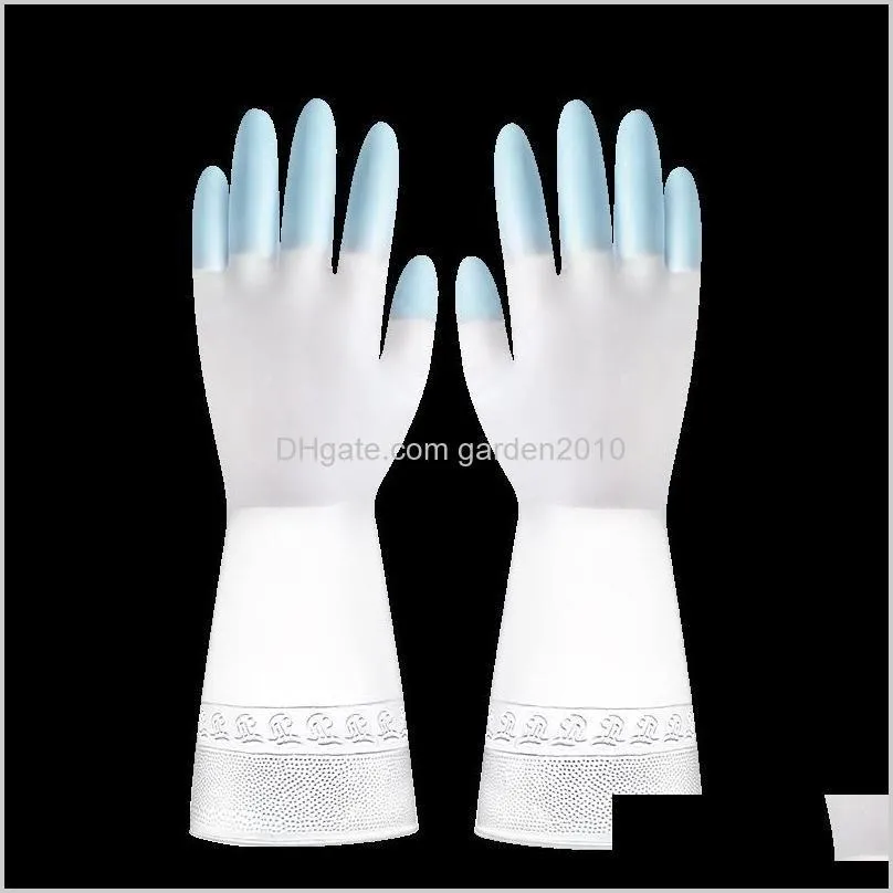 2pcs kitchen cleaning gloves rubber dish washing gloves for household scrubber kitchen clean tools1