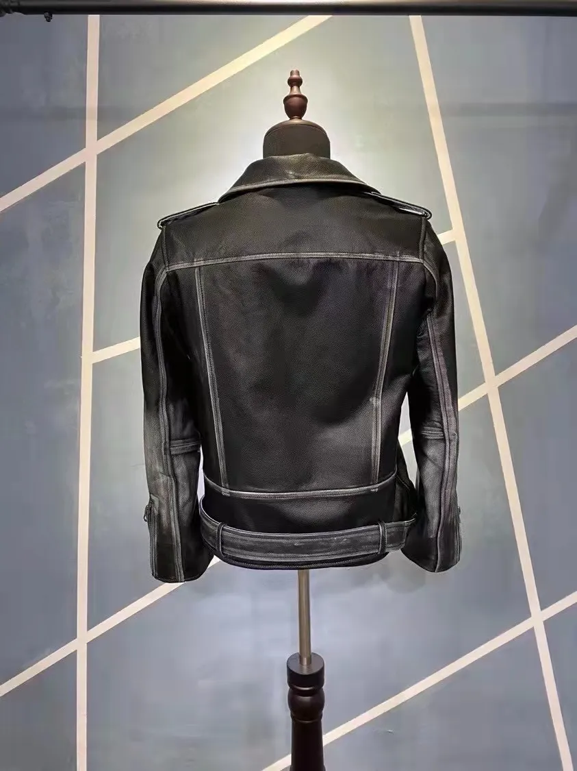 ACE Black Genuine Leather Mens Lapel Neck New Look Jackets Vintage YKK Zipper Outerwear Slim Fit Racing Suit With Long Sleeves From Qltrade 15 420.36 DHgate.Com