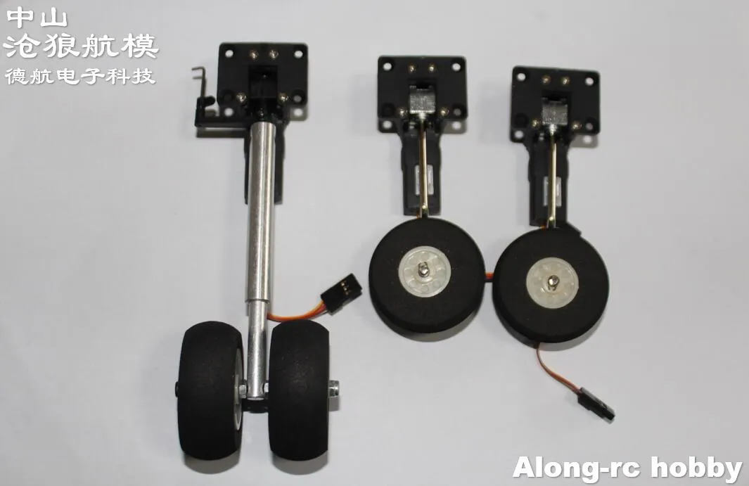 110g intrekbaar landingsgestel met 122 mm twee wielen en 73 mm hoofdachterlandingsgestel voor 1,5-2,0 kg RC vliegtuig DIY-model EDF vliegtuigonderdeel