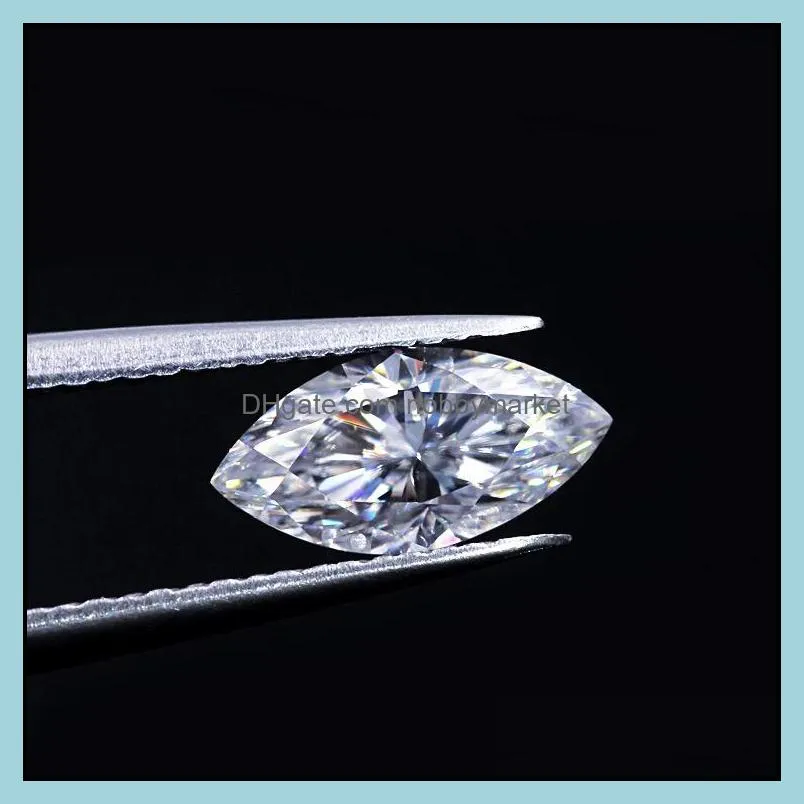 Joyería de diamantes sueltos Arce de loto 0.1Ct - 3Ct Moissanita Diamante de talla marquesa Real D Color Fl Claridad Forma de oliva Piedra certificada cada una E